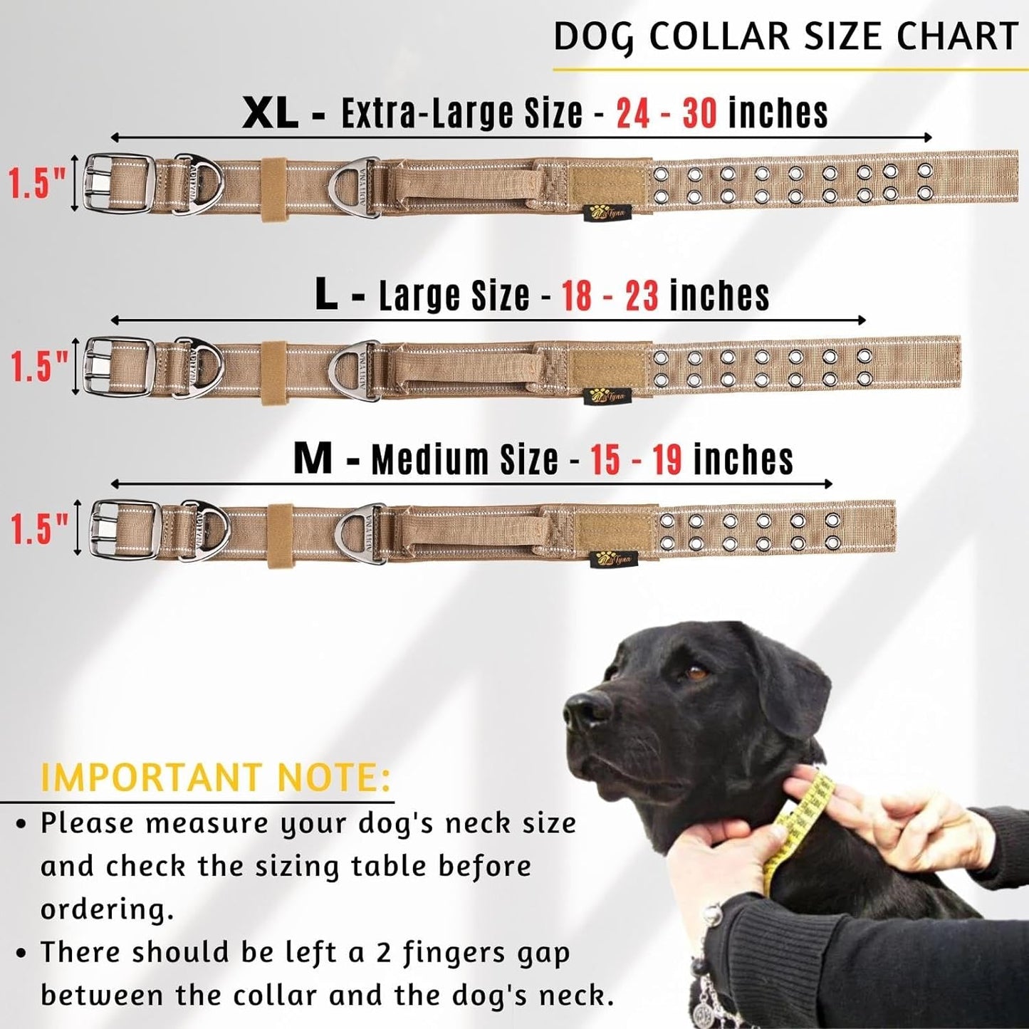 Close up of Adityna dog collar control handle and padding