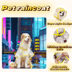 RyanDesign waterproof puppy rain poncho with yellow trim side view