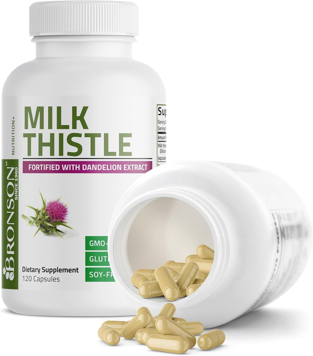 Bronson Milk Thistle Silymarin Marianum & Dandelion Extract, 120 Capsules - Image 6