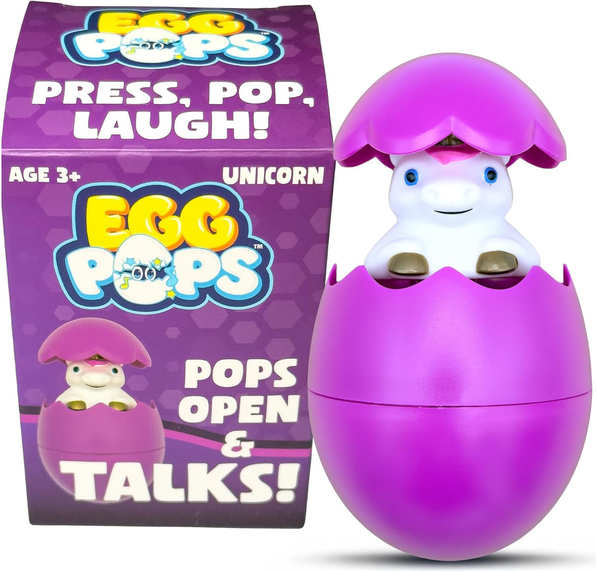 Kamhi World Egg Pops Talking Toy front view of packaging box