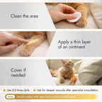 Natural pet first aid ointment tube for cat and dog scratch treatment