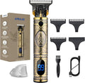 AMULISS Professional Mens Hair Clippers zero gapped cordless trimmer front view highlighting vintage engraved bronze body