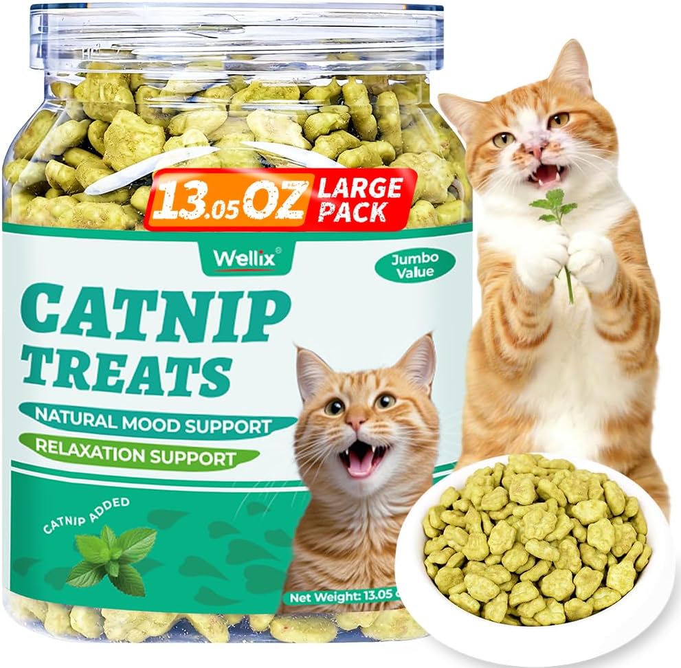 Wellix cat grass treats ingredients display on packaging