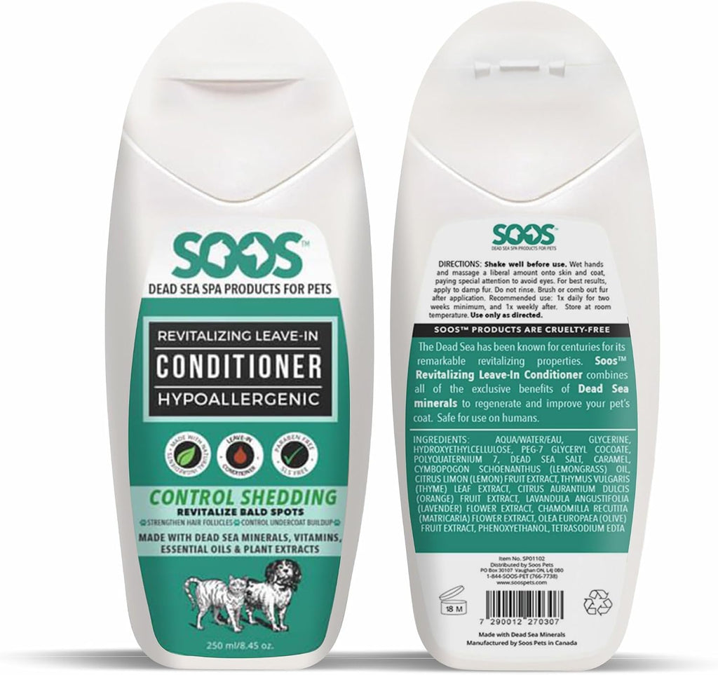 Soos Pets 250 Milliliters pet conditioner label details
