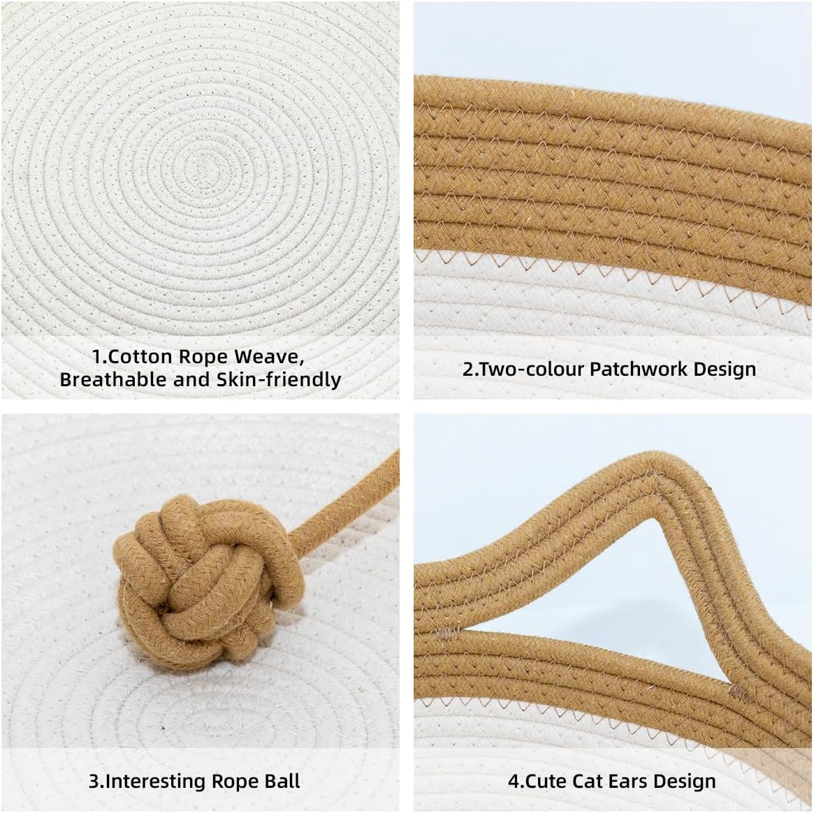 Small pet nest with interactive playing rope ball