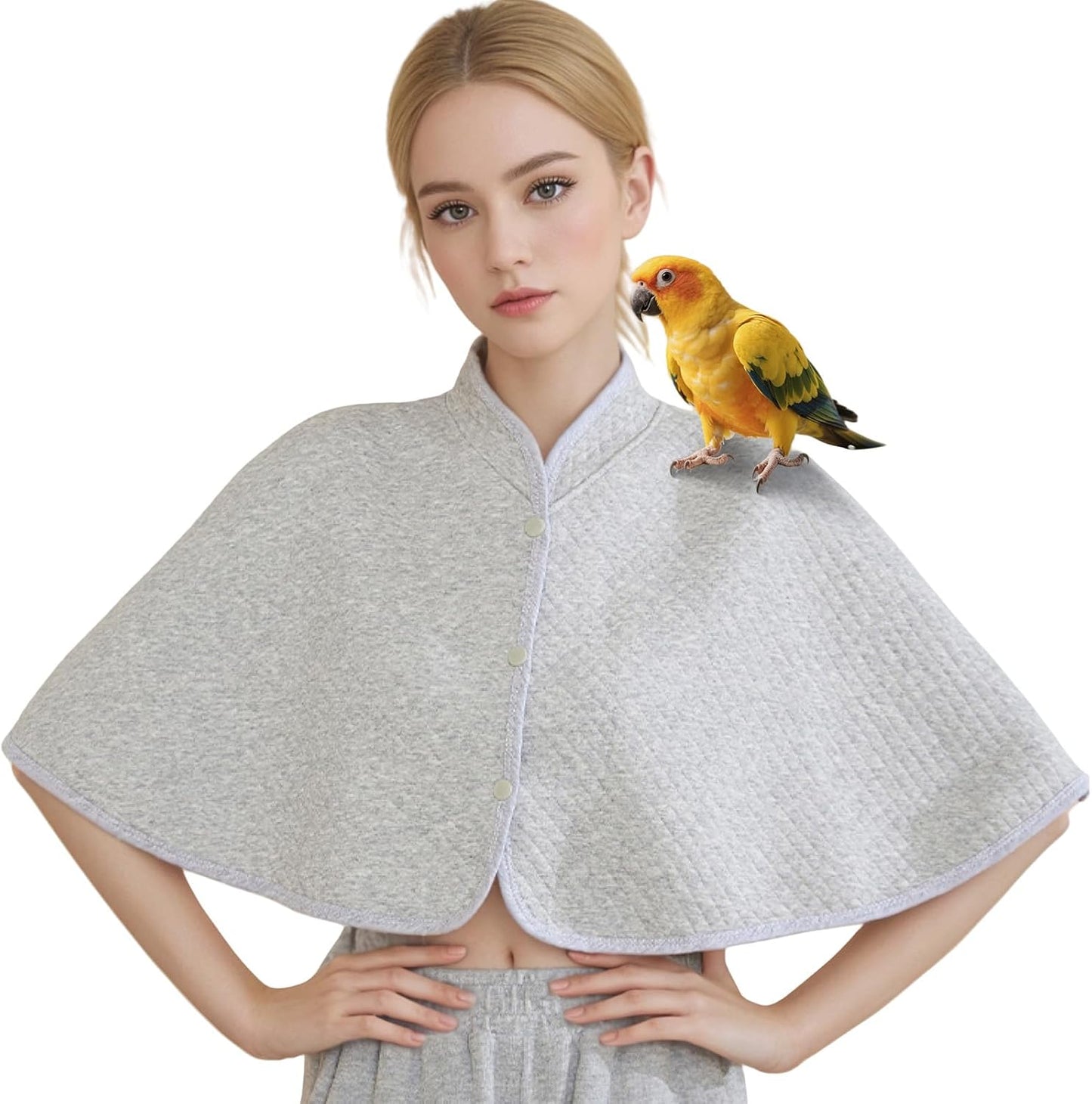 Reusable Parrot Diaper & Shoulder Protector - Poop Catcher Cloak for Cockatiels, Conures, Parakeets, Lovebirds, Small Macaws - Parrot Toys (White - Strawberry Pattern, Large) - Image 9