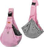 CUBY Dog and Cat Sling Carrier, Hand-Free Dog Carrier Slings with Adjustable Straps Pocker, Puppy Slings Carrier for Small Dogs Cats Outdoor Travel Bag(Black, M-Adjustable Strap) - Image 10
