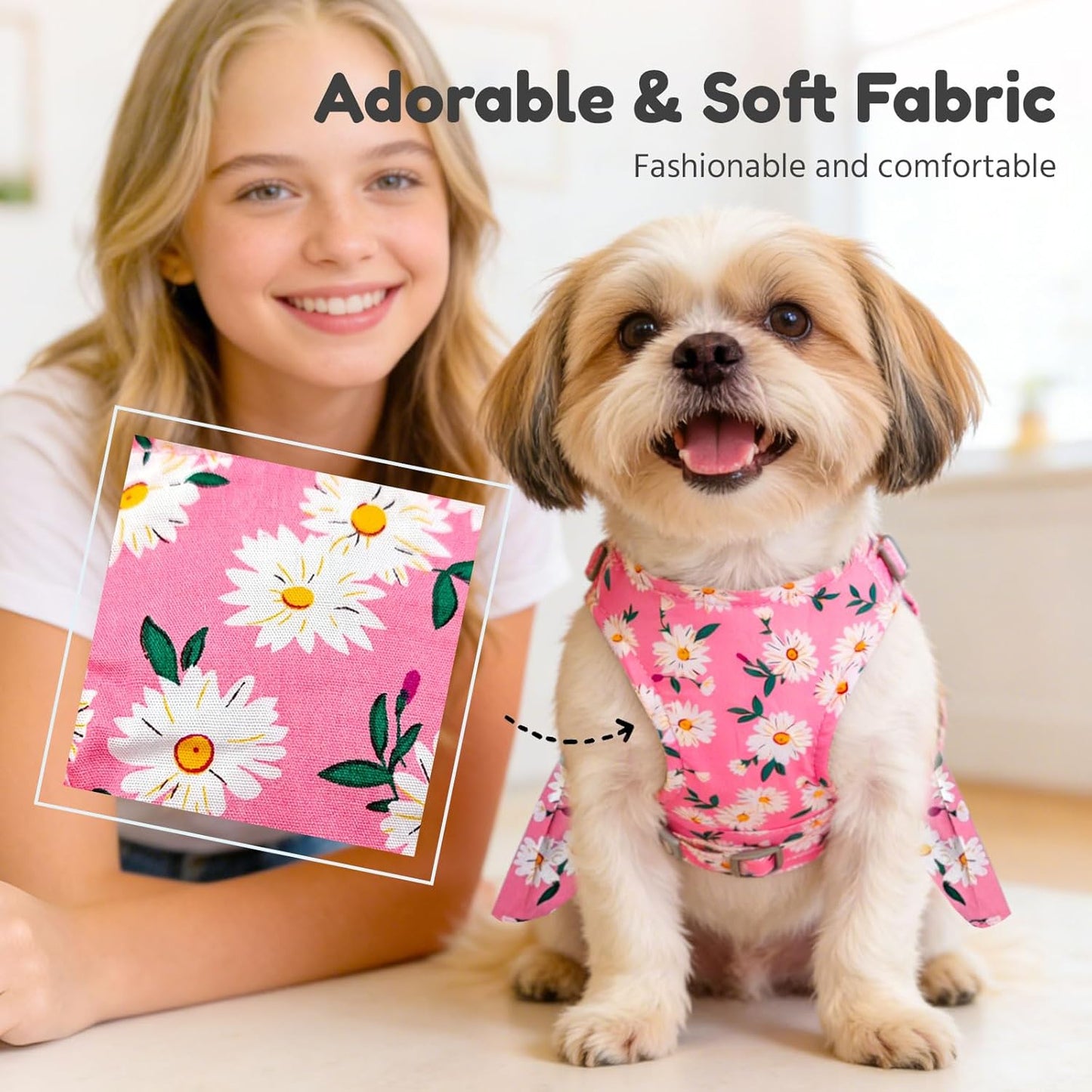 BAEJMJK pink pet dress breathable mesh lining close up detail