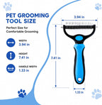 Undercoat deshedding brush showing 17-tooth stainless steel teeth structure