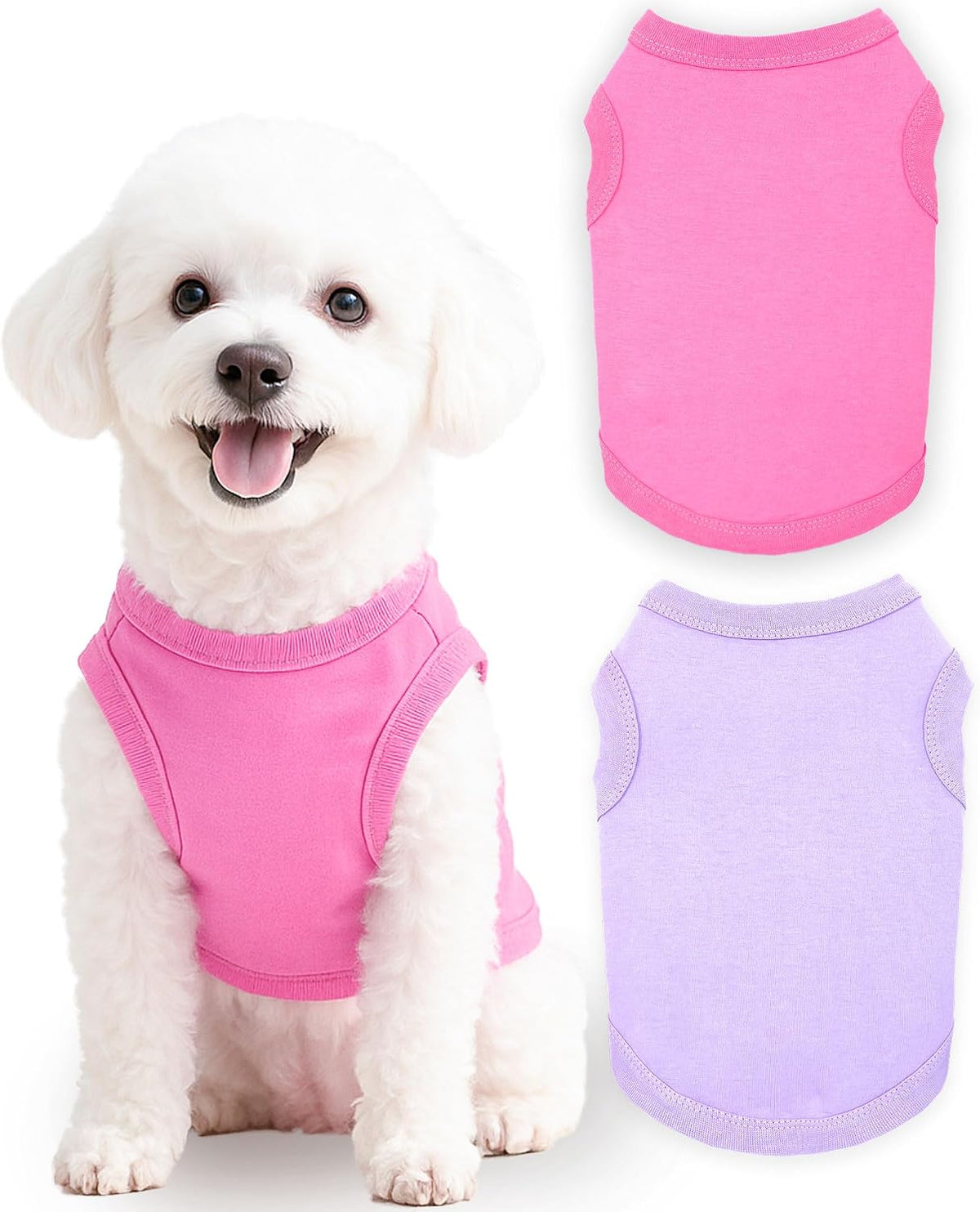2 Pieces Dog Clothes for Small Dogs Girl Boy Chihuahua Clothes Summer Puppy Soft Dog Shirt Solid Color Pet Clothing Cute Cat Cloth, XXS,Green,Blue - Image 12