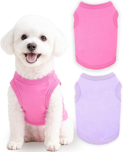 2 Pieces Dog Clothes for Small Dogs Girl Boy Chihuahua Clothes Summer Puppy Soft Dog Shirt Solid Color Pet Clothing Cute Cat Cloth, XXS,Green,Blue - Image 12