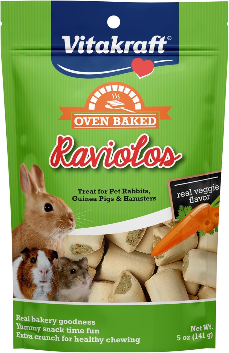 Vitakraft Raviolos Small Animal Treat pouch front view showing product packaging.
