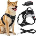 PartsBling Dog Car Harness, Dog Seat Belt Harness for Car, No Pull Adjustable Dog Harness with Seat Belt Attachment, Breathable Padded Vest with Handle for Walking, Training & Car Travel, L - Image 10