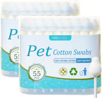 MEDUWEDU Pet Cotton Swabs, 55 CountGourd-Shaped TipsSoft Cotton & Paper StickDog & Cat Ear Cleaner SwabsSafe Grooming Tool for Pets - Image 10