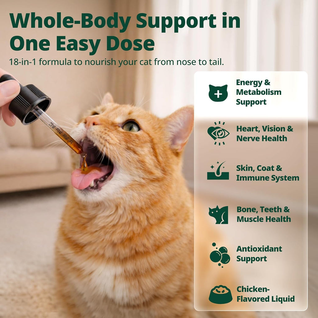 Authentic Jazzy Fuzzy daily feline immune and coat supplement bottle