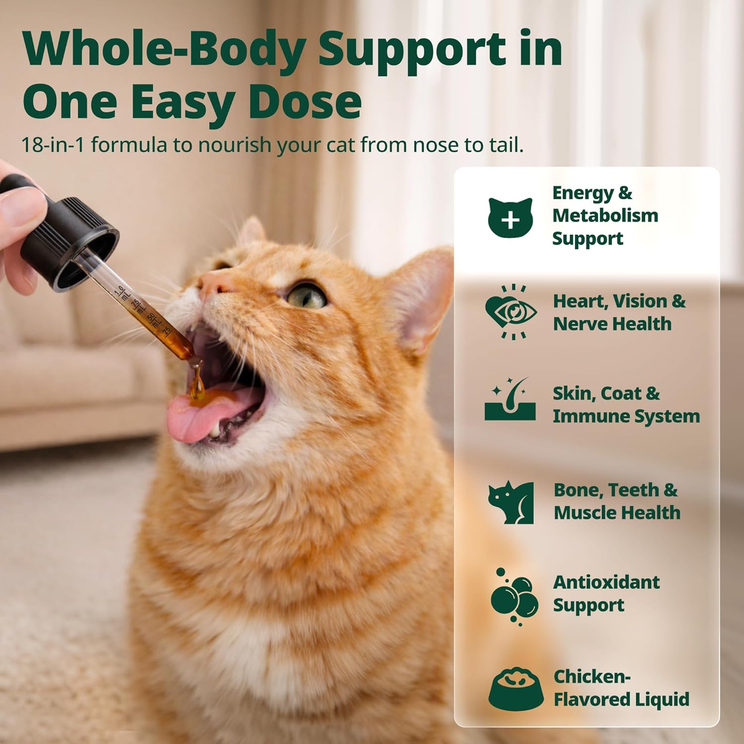 Authentic Jazzy Fuzzy daily feline immune and coat supplement bottle