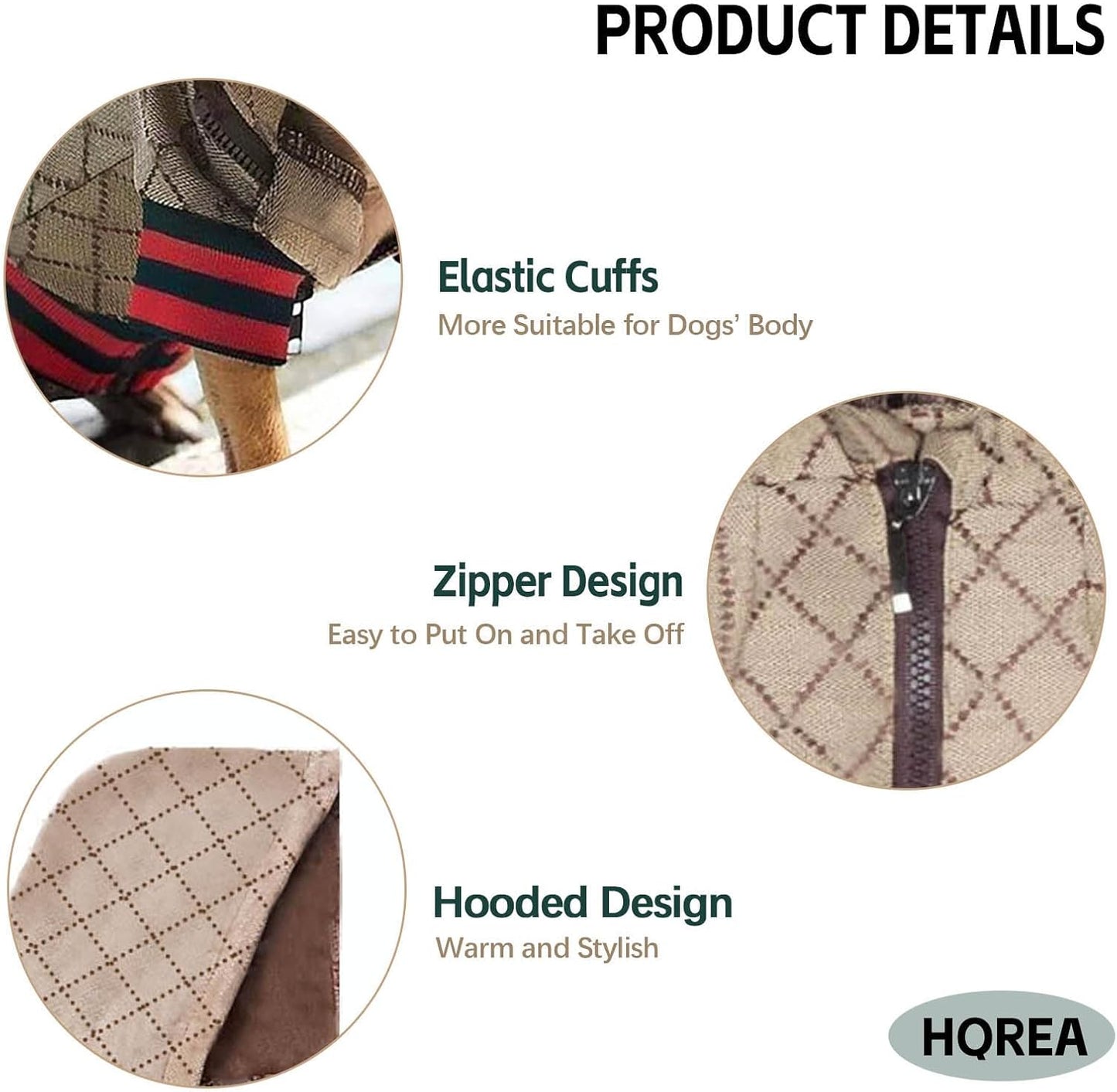 Monogram pattern detail on hqrea dog jacket
