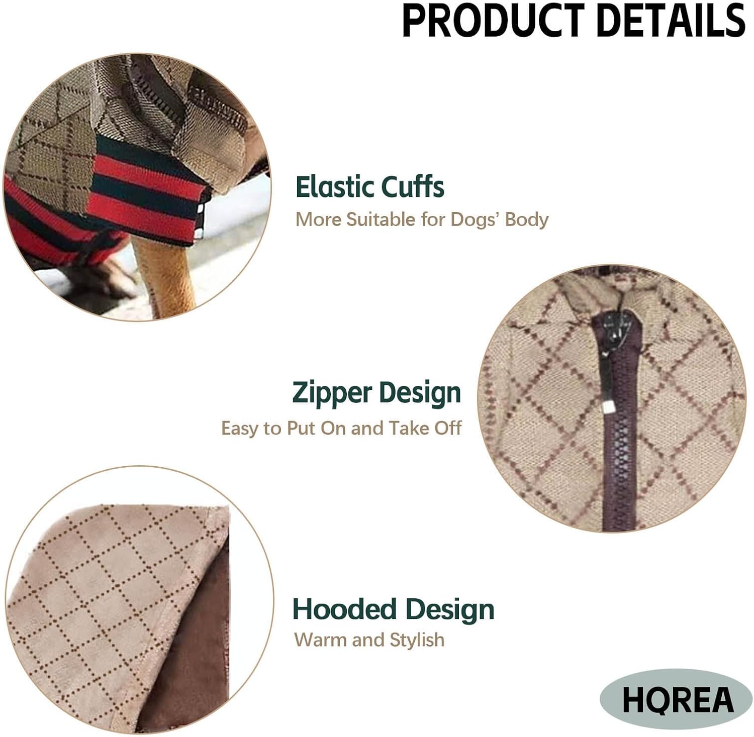 Monogram pattern detail on hqrea dog jacket