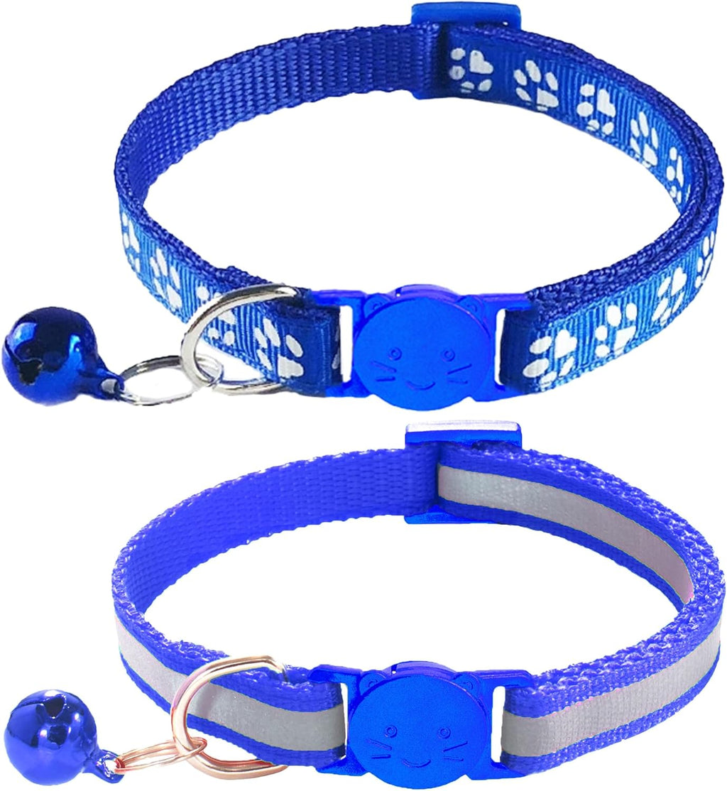 2 Pack Breakaway Cat Collars with Bells, Reflective Design and Claw Print Design, Safety Buckle, Adjustable 7.5-12.5 Inches for Kittens & Cats (Rose) - Image 13
