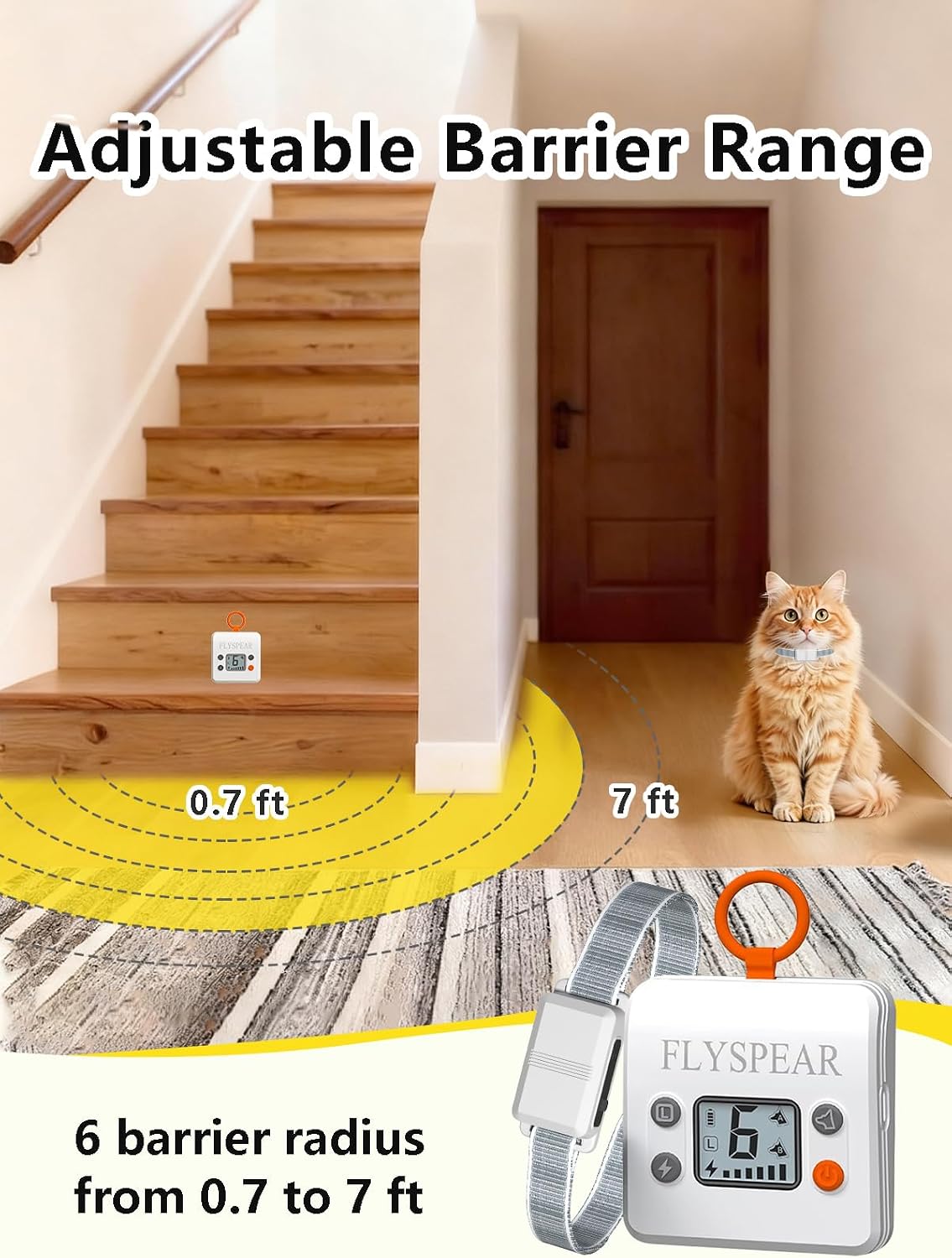 Flyspear adjustable receiver collar for cats and small dogs neck training