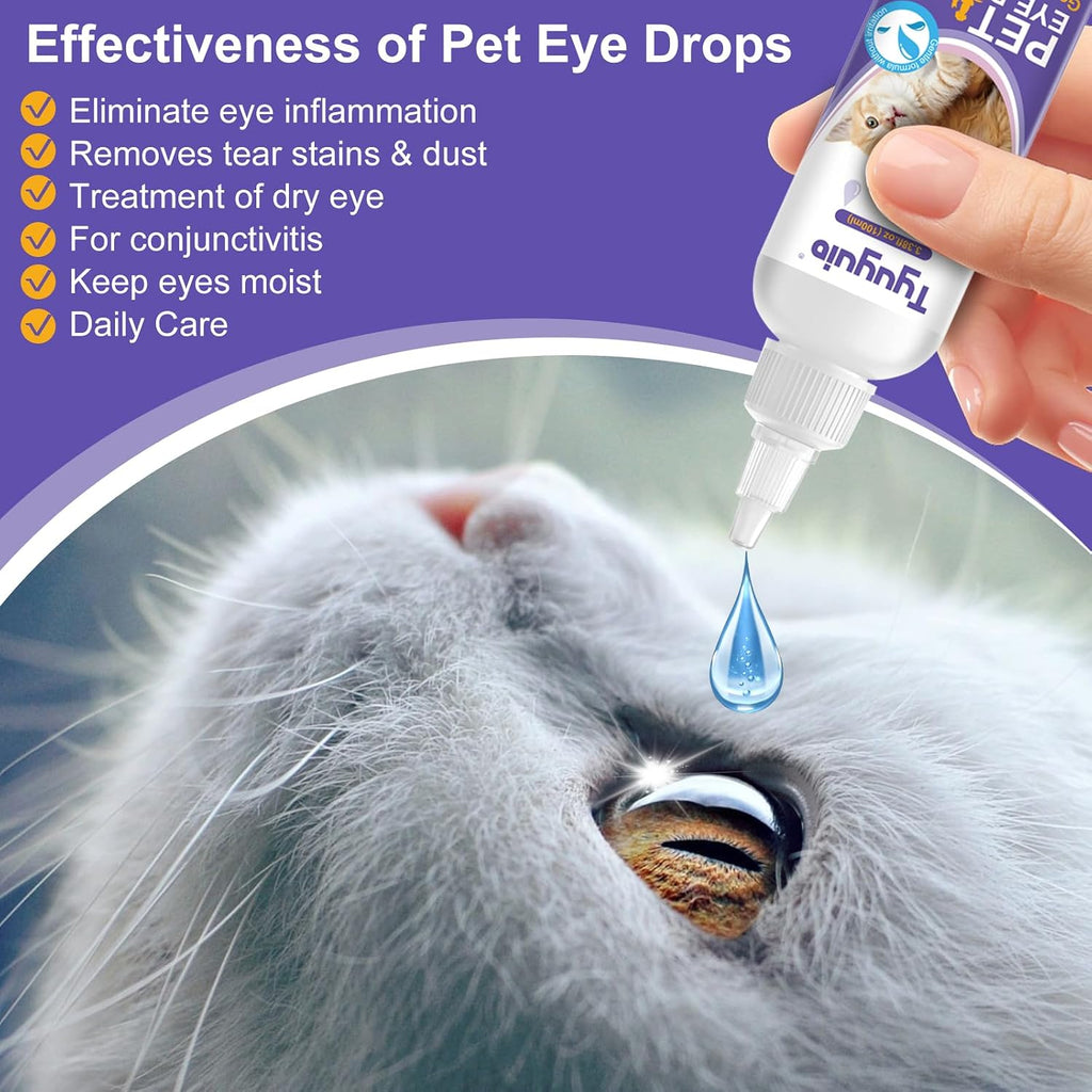 Tyuyuio soothing pet eye wash bottle with rotating cap design