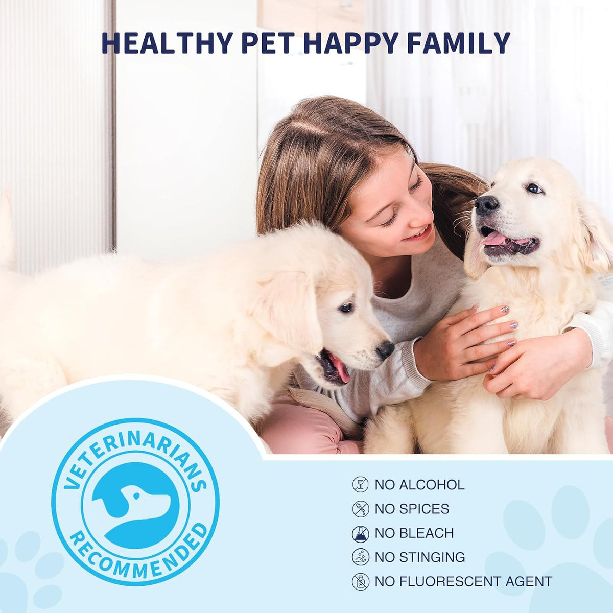 Indian pet parent safely wiping tear stains off a puppy using Jiashuiwin wipes.