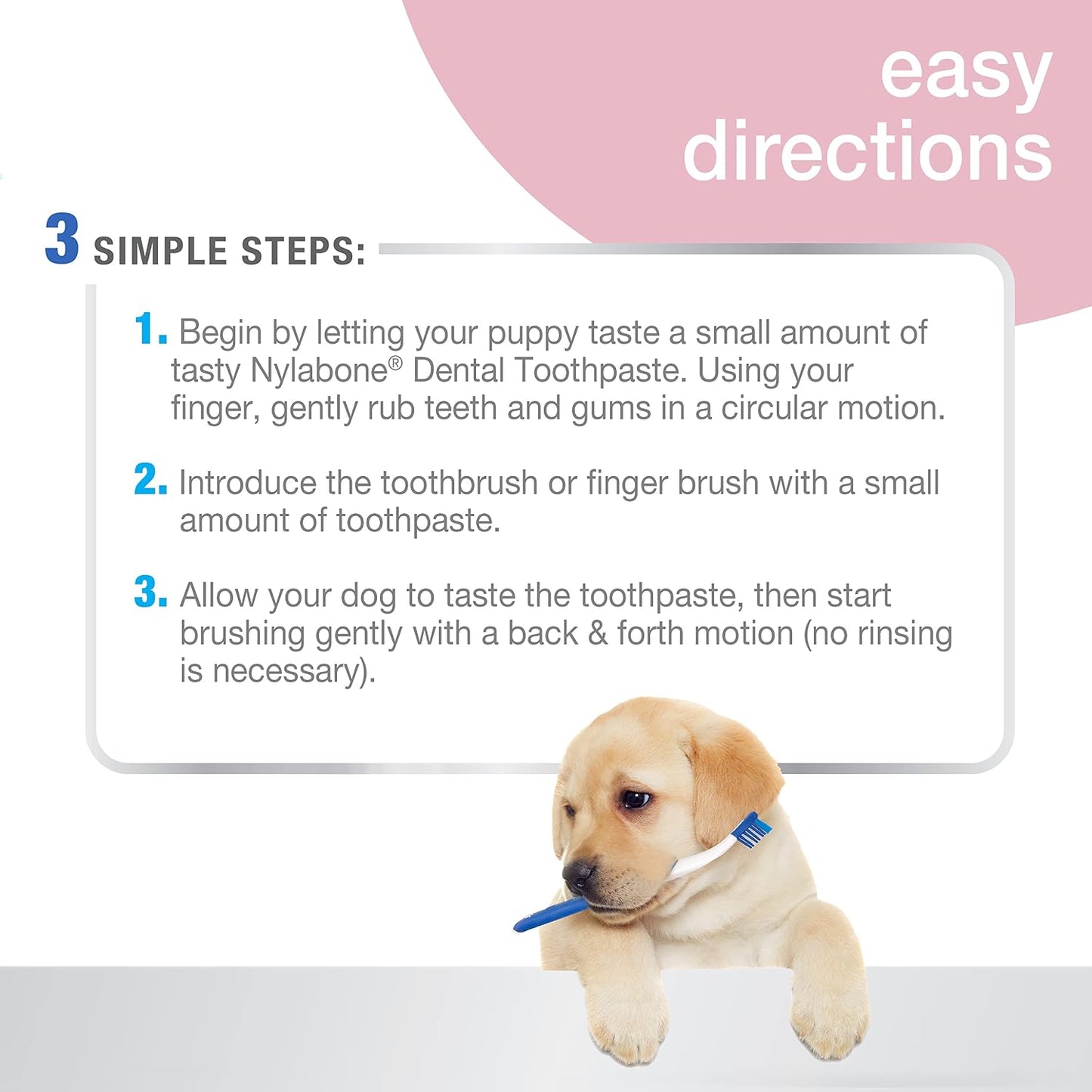 Authentic USA imported Nylabone puppy dental hygiene set with finger brush