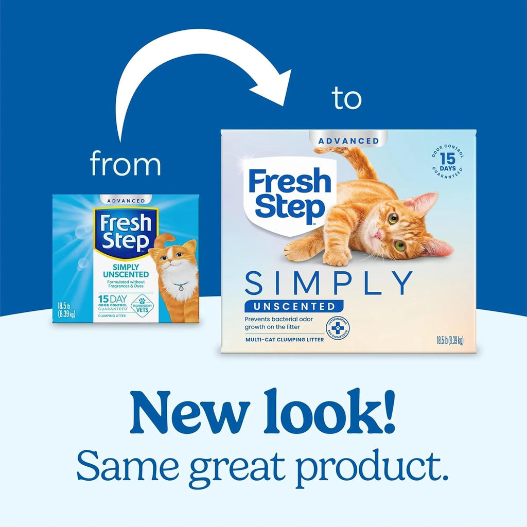 Fresh Step fragrance free clumping clay cat litter packaging details