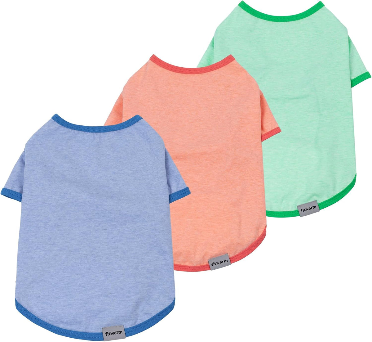 Fitwarm 3 Pack Color Block Striped Dog Shirt, Summer Dog Clothes for Small Dogs, Breathable Lightweight Pet Tshirt with Sleeves, Cat Outfit, Royal Blue, Gray, Teal, Large - Image 12