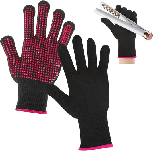 Dimeho heat resistant gloves front view showing black cotton fabric with specialized raised silicone bumps.