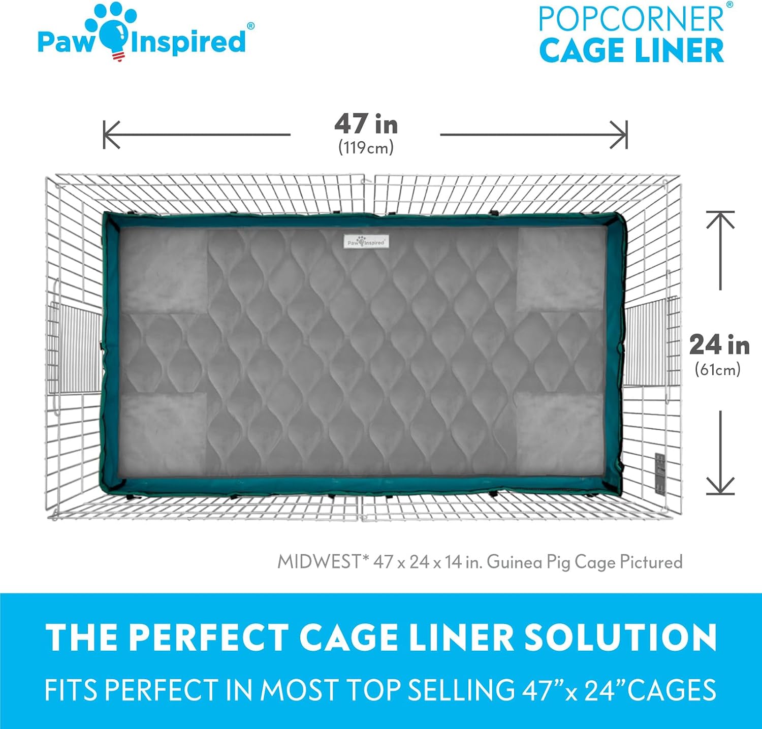Small animal habitat with Paw Inspired cage liner installed