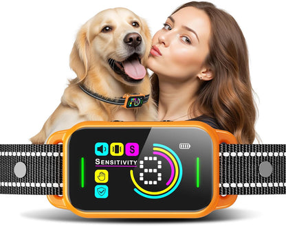 Dinjoo pet training collar showing USB charging port