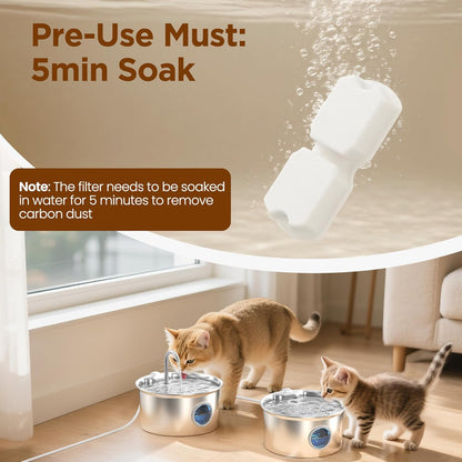 GIOTOHUN Cat Fountain Filters Replacement: 12 Cat Fountain Filter (6 Carbon + 6 Foam Filters) Suitable for GIOTOHUN S11 - Image 3