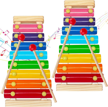 Xeehwb wooden xylophone for kids front view showing colorful musical keys.