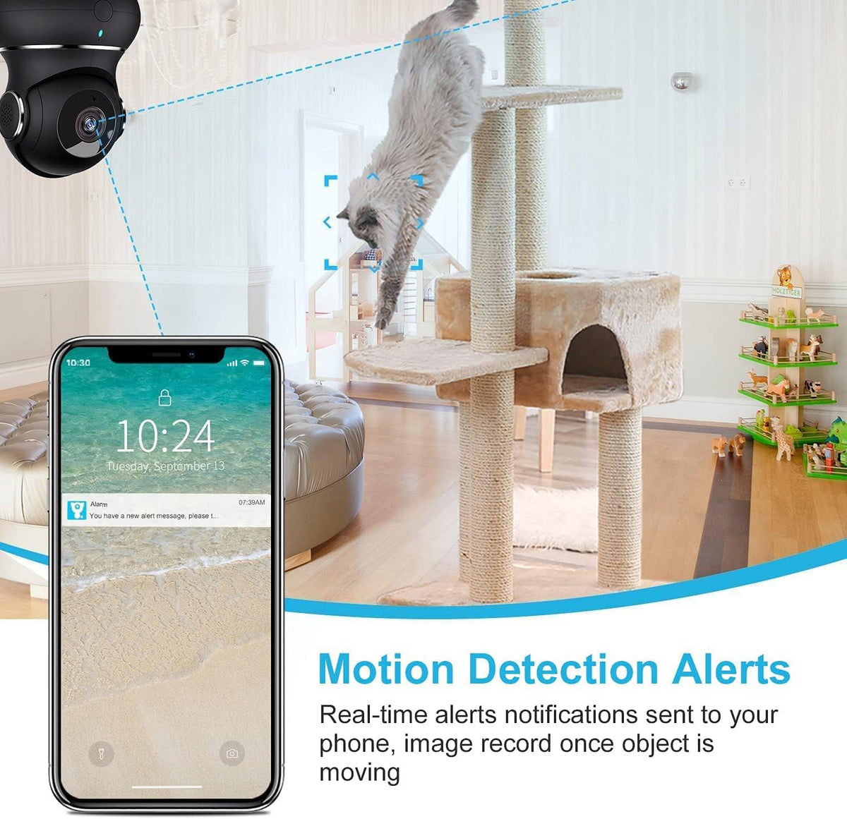 Litokam smart home security camera 360 degree rotation view
