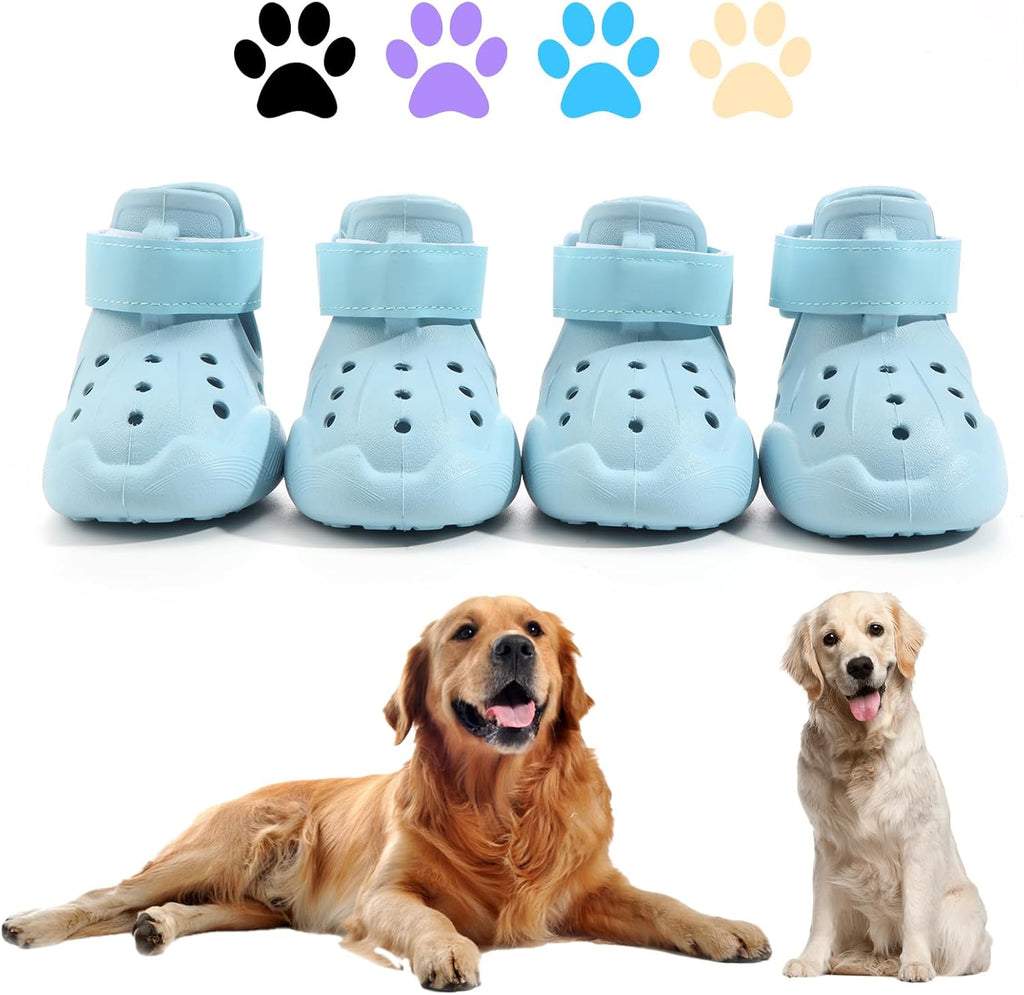 Dog Shoes, Dog Sandals for Hot Pavement, Non-Slip Waterproof Dog Booties for Winter Snowy Day and Summer, Adjustable Straps Easy-Clean Beach Outdoor Pet Boots Rugged Sole-4Pcs Black - Image 9