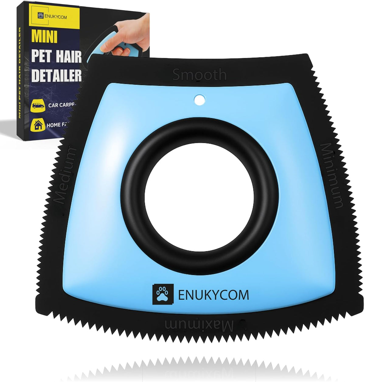 Enukycom pet hair removal tool front view for car detailing