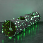 Luckitty cat tunnel front view showing grey moon and star pattern