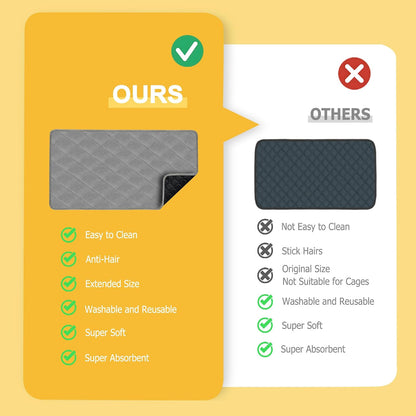 Two pack grey quilted fleece cage liners for small animals