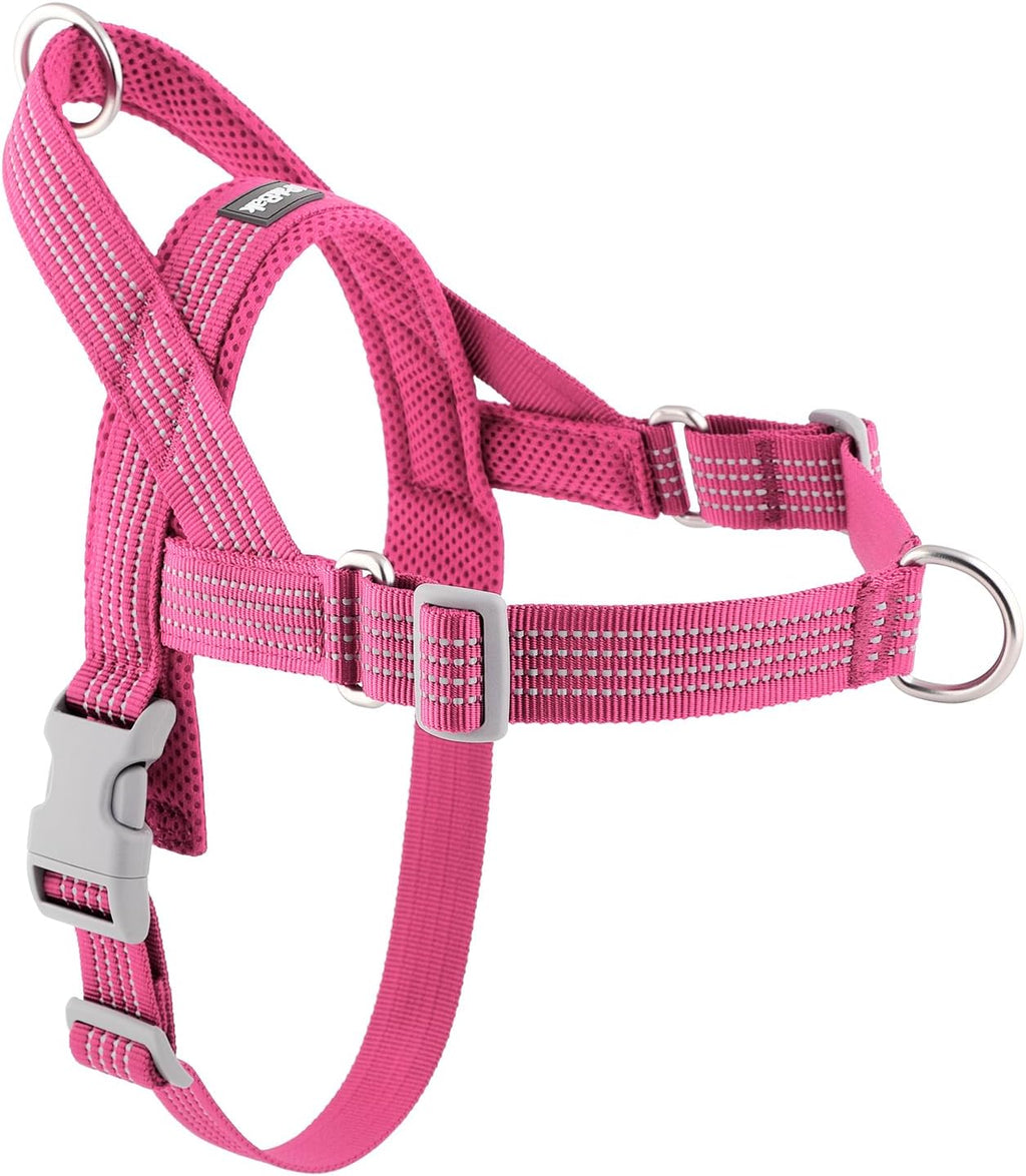 APAKBAK no pull dog harness front view showing pink mesh padding for training