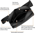 Runlight puppy treat bag showing the removable and washable velcro internal compartment