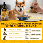 Back label of Jazytiko dog supplement showing organic chaga reishi and shiitake mushroom ingredients.