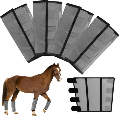 Mesh Horse Fly Boots Set of 4Adjustable and Universal Loose Fitting & Non-Slip Horse Fly Leggings for Horses,Reduce Stressful Stomping (Pink) - Image 10