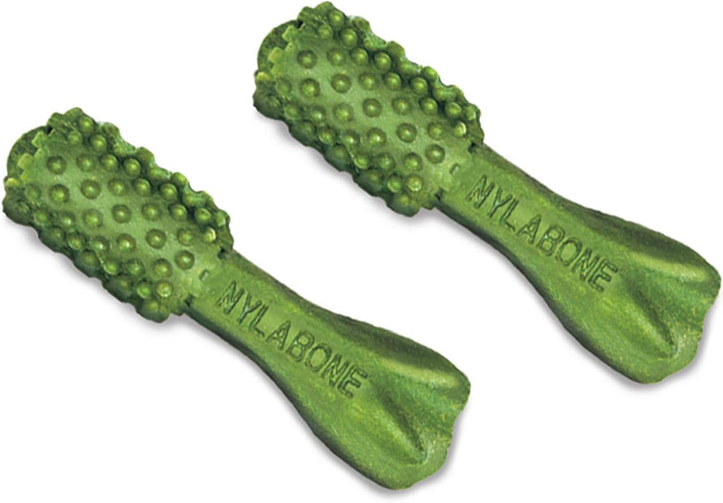 Back packaging label of Nylabone Nutri Dent natural dog treats detailing limited ingredients