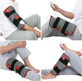 Comfytemp Leg Heating Pad front view of the gray flannel wrap with controller