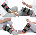 Comfytemp Leg Heating Pad front view of the gray flannel wrap with controller
