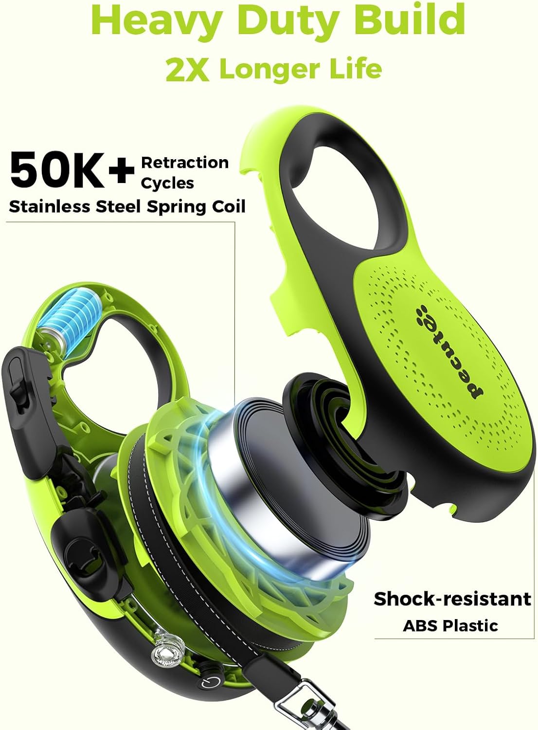 Pecute dog leash green and black color design