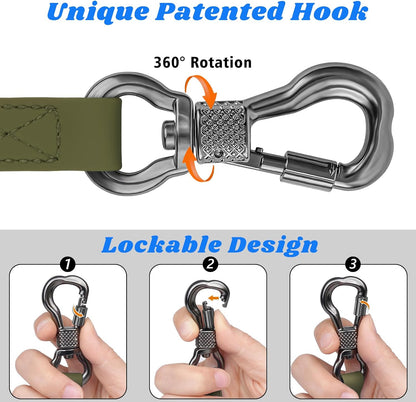 XiaZ waterproof pet tracking lead with zinc alloy locking swivel hook
