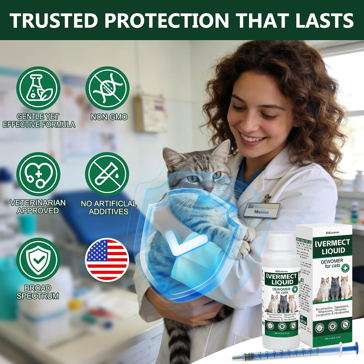 Homeopathic digestive cleanser for cats side panel with clear dosage guidelines