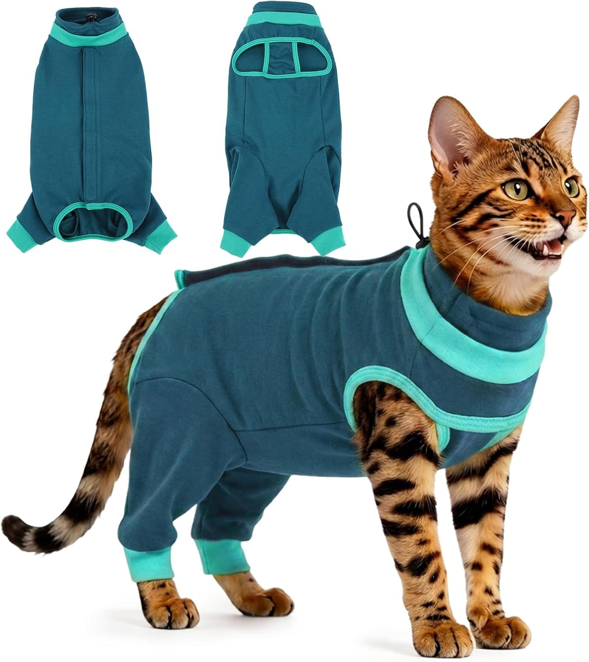 Cat Recovery Suit with Hind Legs, Soft Spay Recovery Suit for Female Cats, Kitten Onesie for Cats After Surgery, Anti-Licking Abdominal & Hind Leg Wound Protector, Cone Alternative - Purple S - Image 10